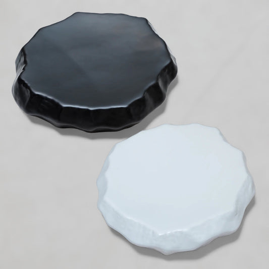 Edged Ceramic Plates (BLK/WHT)