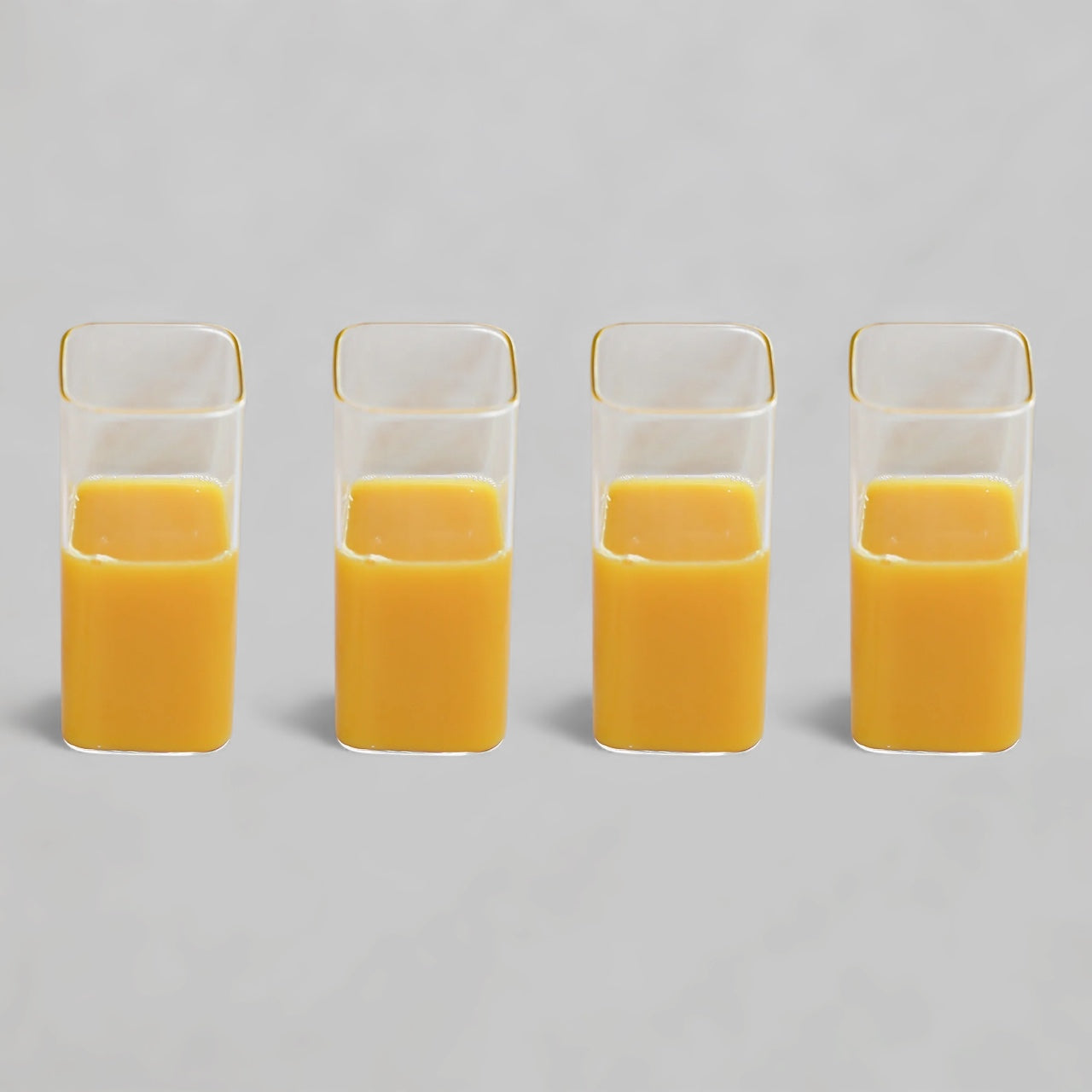 4PCS Square Glass Cups