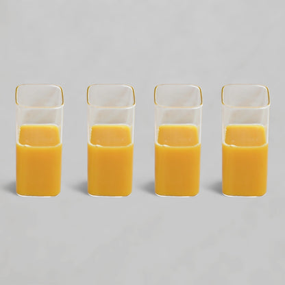 4PCS Square Glass Cups
