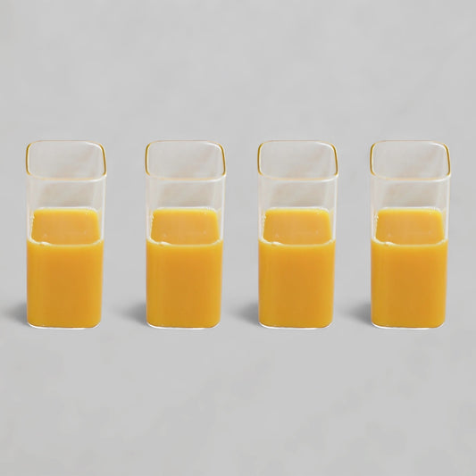 4PCS Square Glass Cups