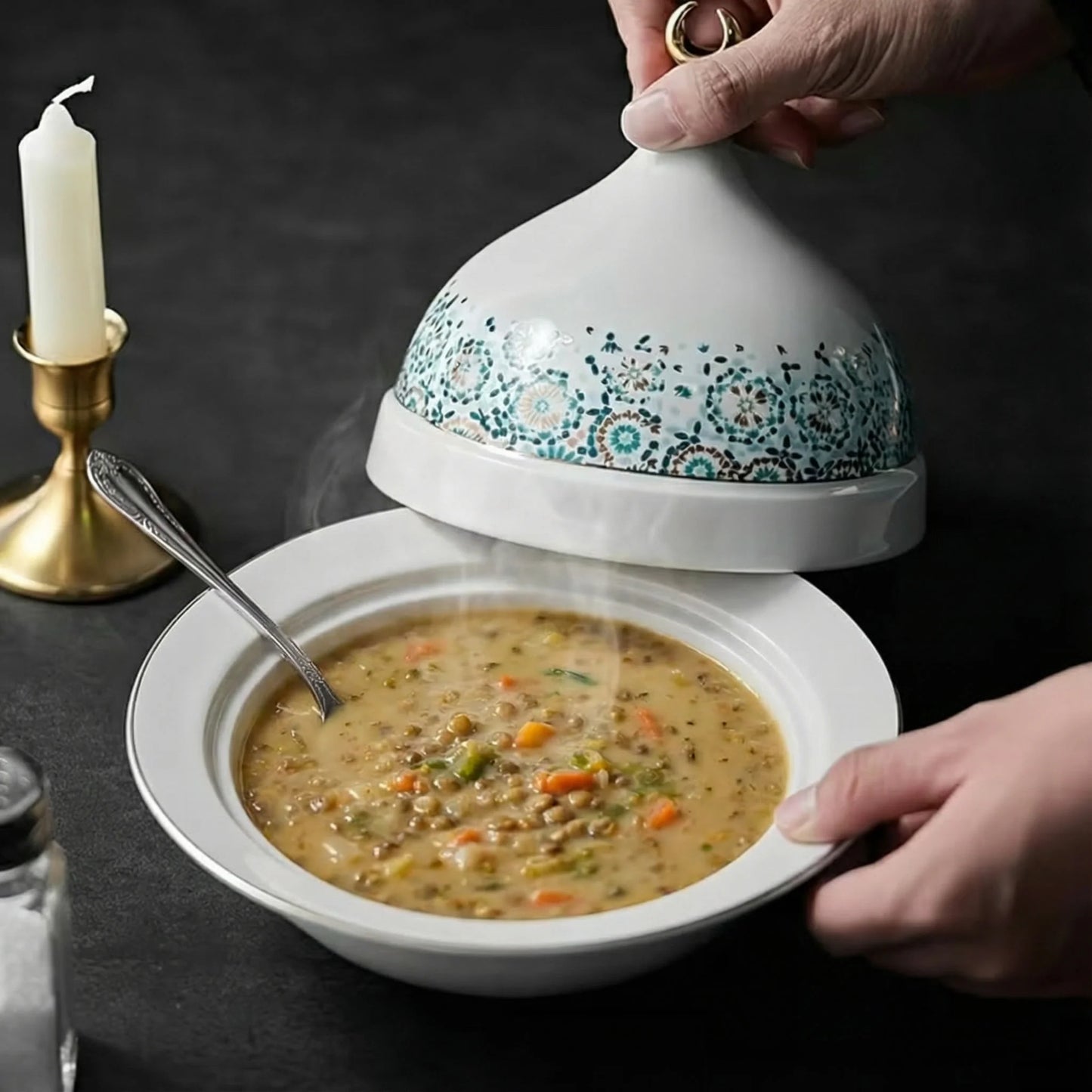Crescent Lid Serving Bowl