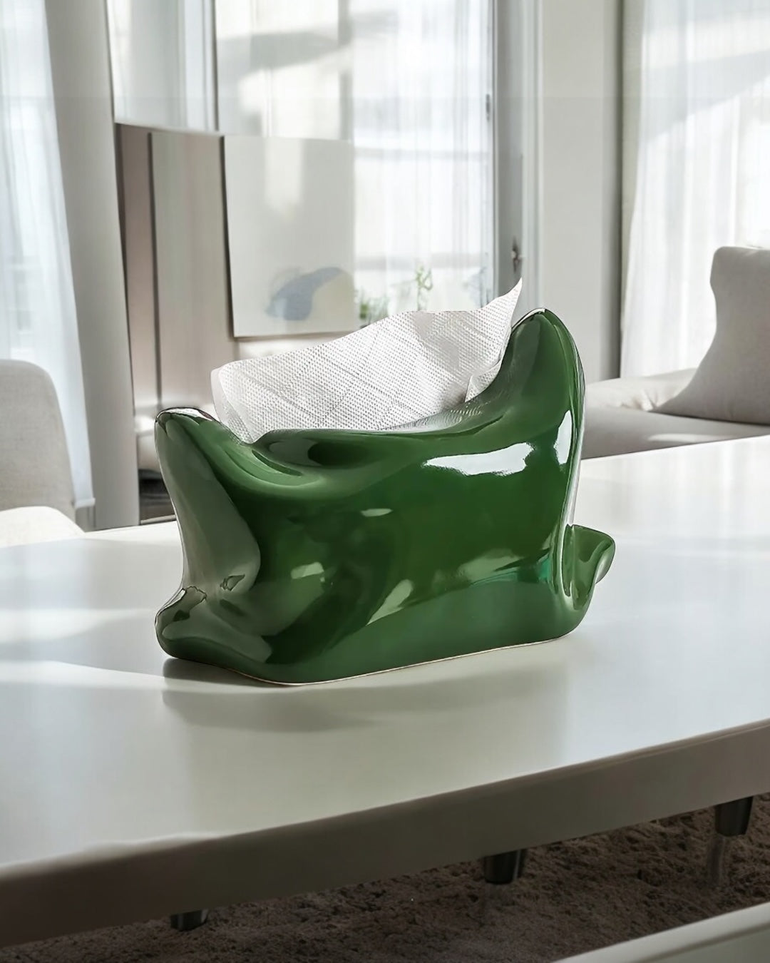Glossy Ceramic Tissue Holder