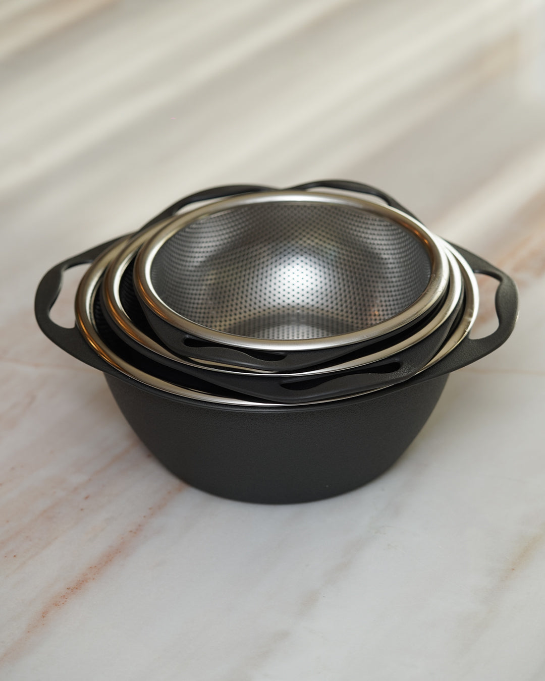 6PC Colander Set (BLK/WHT)