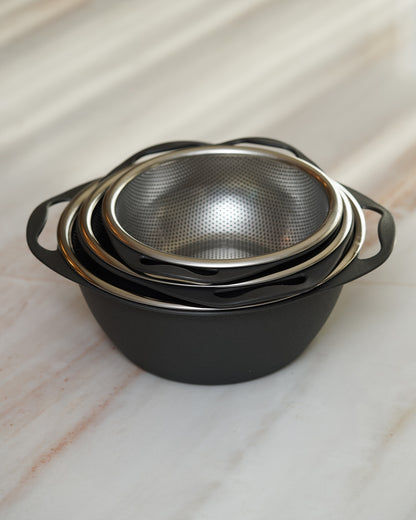 6PC Colander Set (BLK/WHT)
