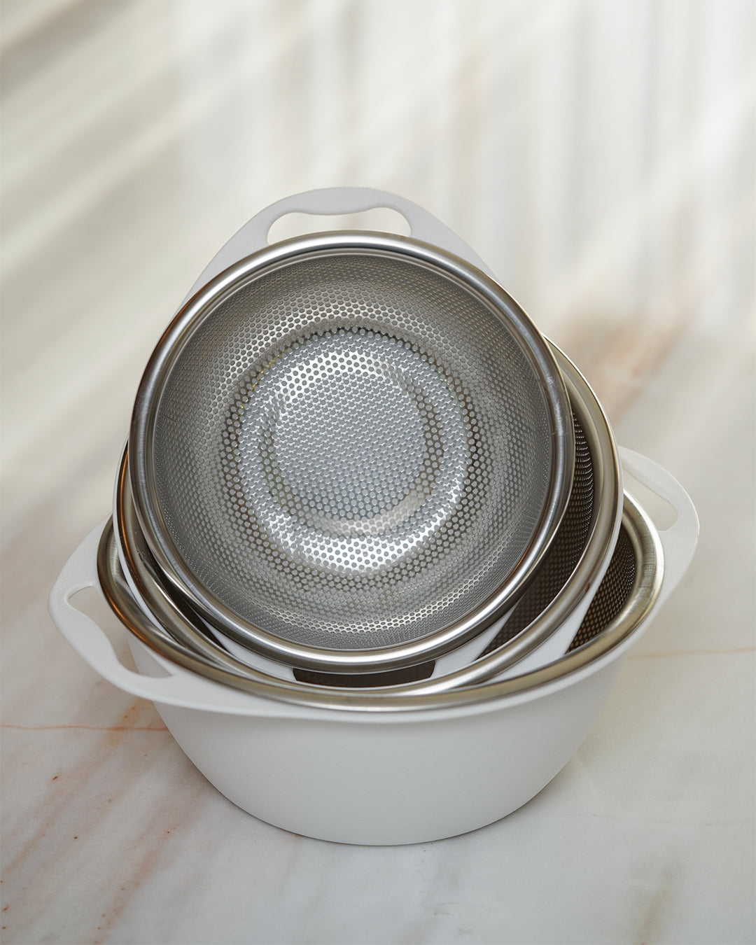 6PC Colander Set (BLK/WHT)