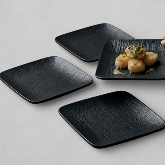 4pc Textured Plates
