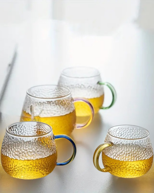 Hammered Glass Cup Set