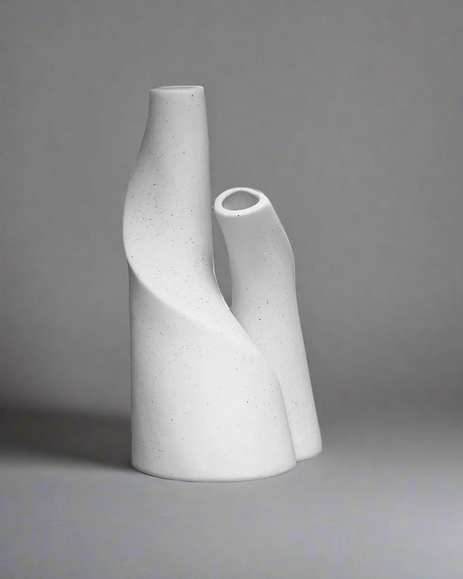Sculptural Dual-Form Ceramic Vase