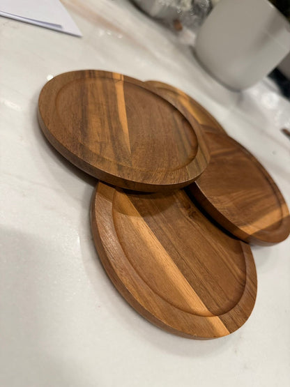 4pc Solid Wood Coasters