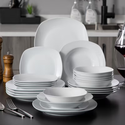 24pc WHT Dinnerware Set