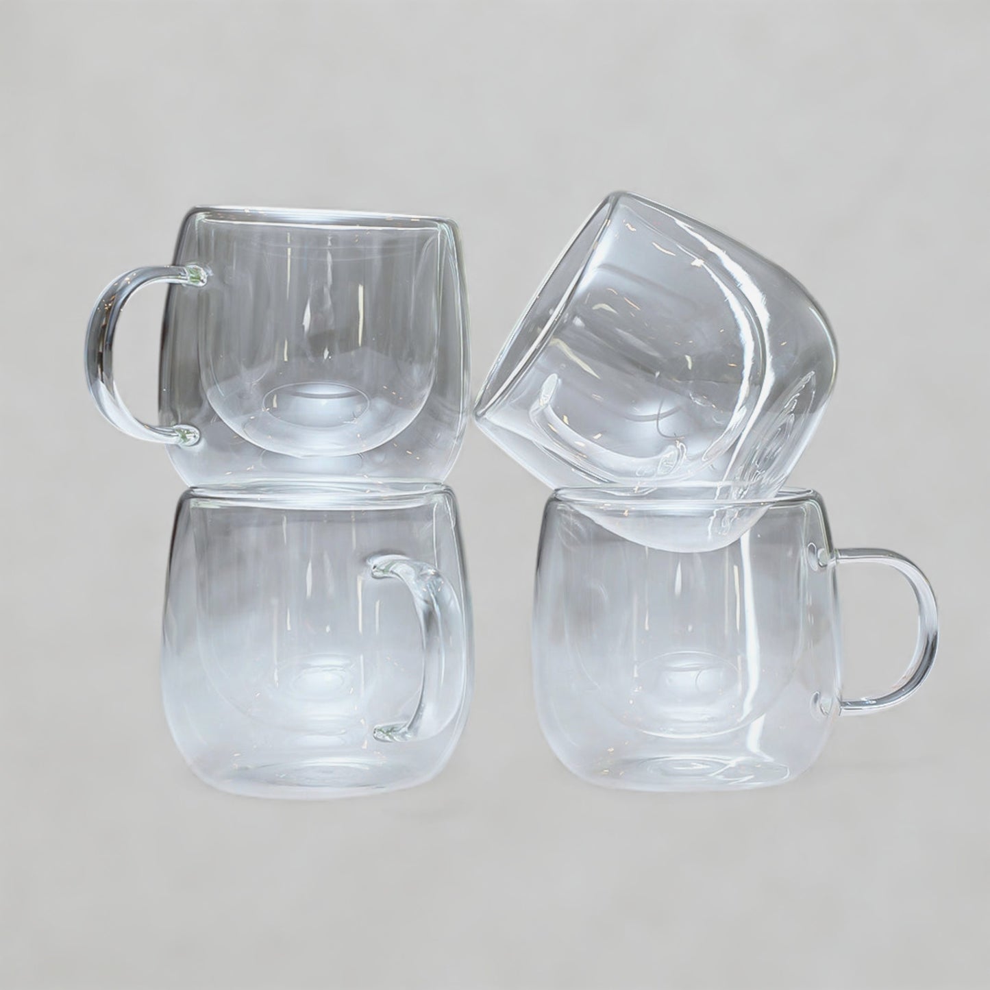 4pcs Insulated Glass Coffee Mugs