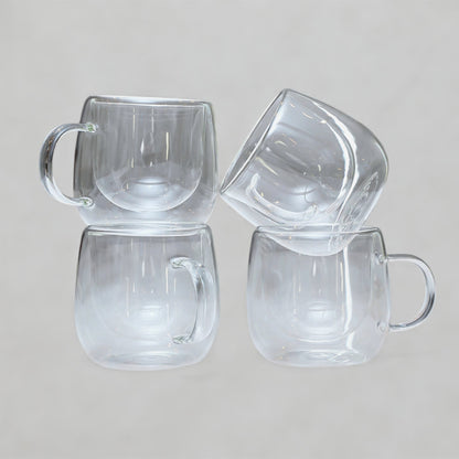4pcs Insulated Glass Coffee Mugs