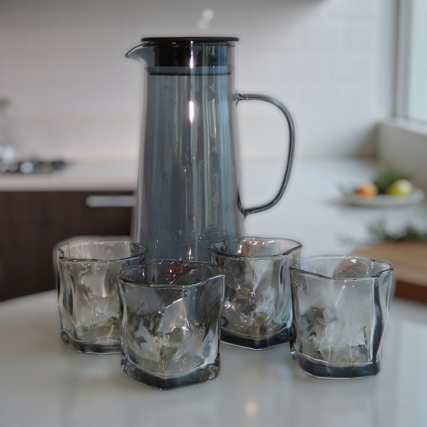 Glass Pitcher with 4 cups