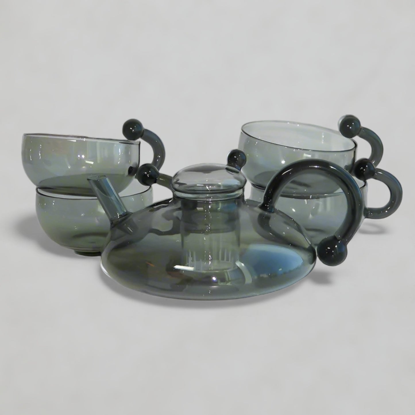 Smoky Glass Teapot Set
