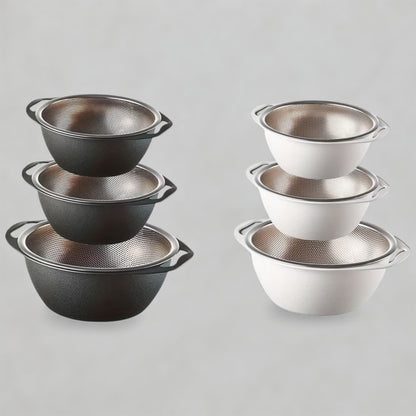 3PC Colander Set (BLK/WHT)