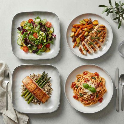 Serving Plate Set (2 Square+ 2 Round)