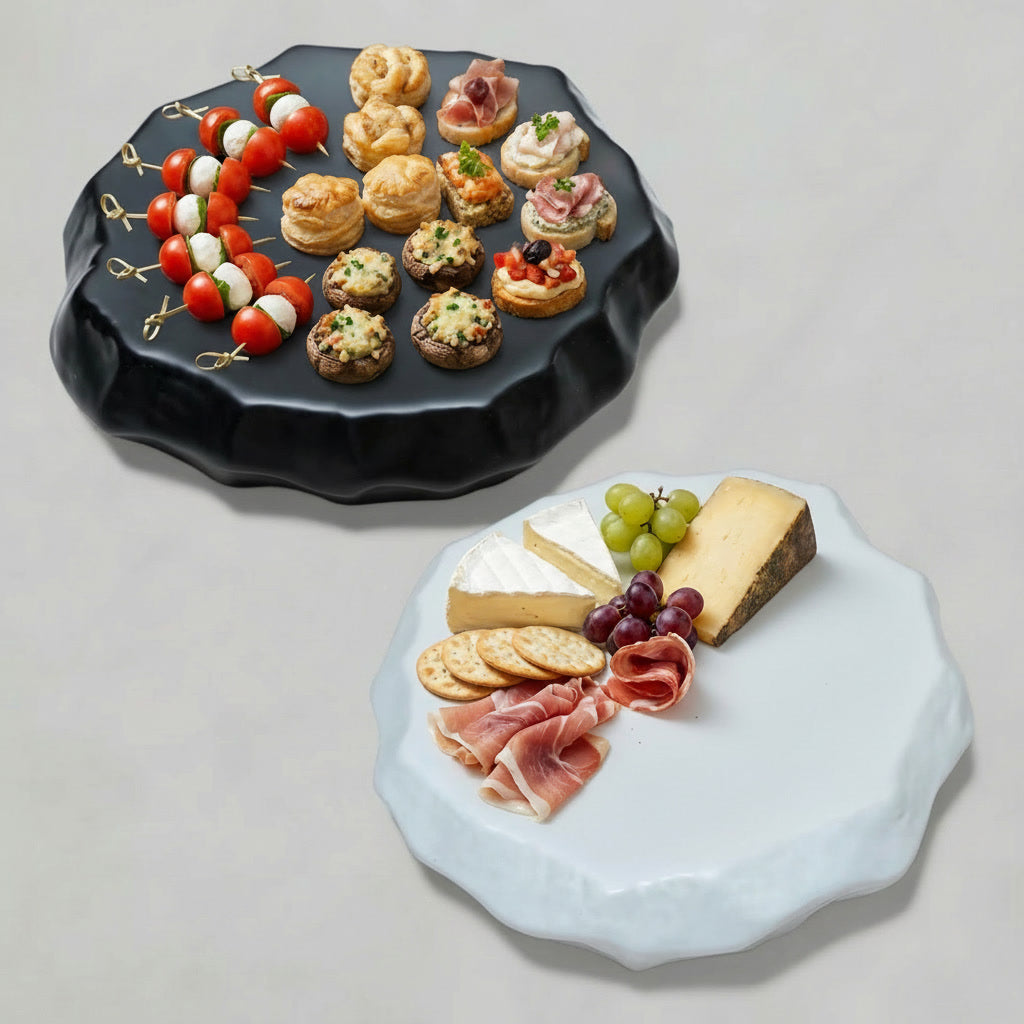 Stone-shaped Flat Plate (BLK/WHT)