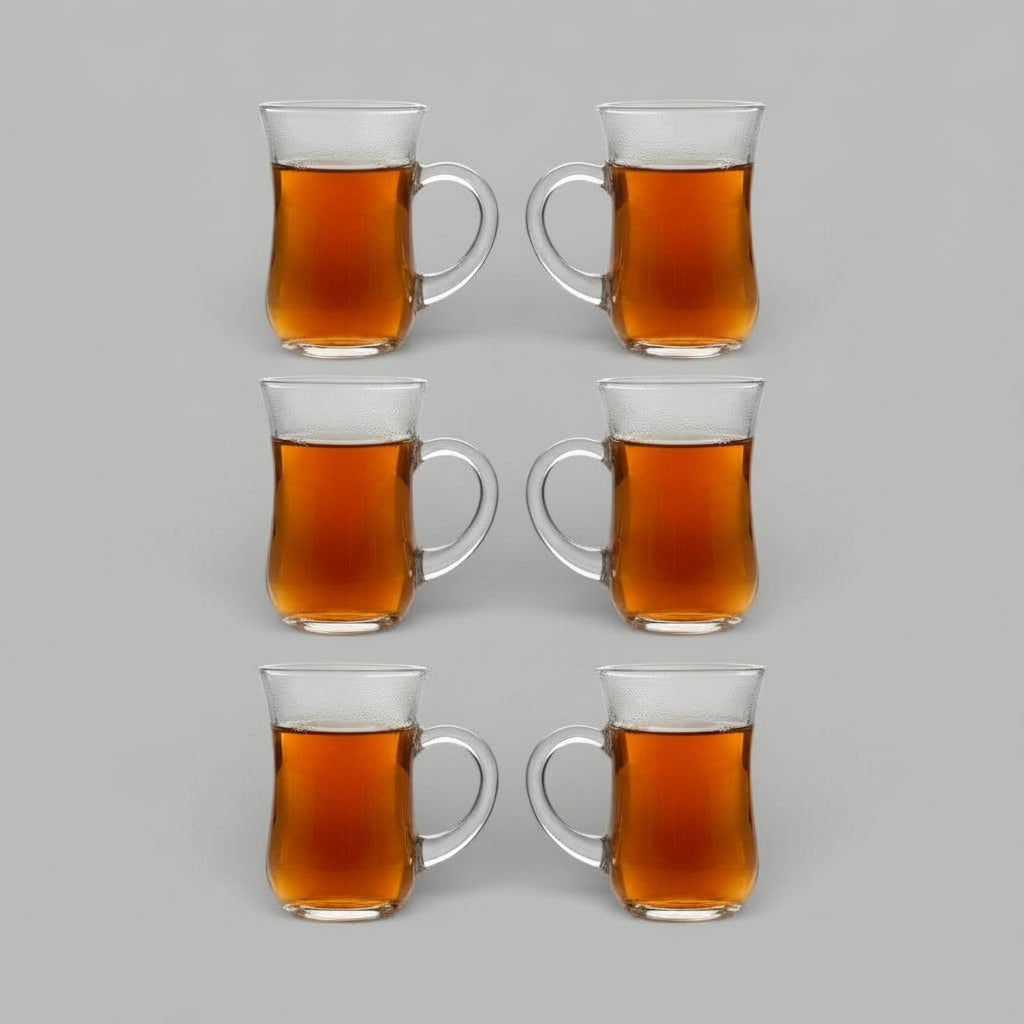 6pc Glass Teacups