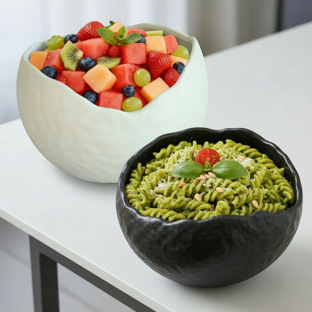 Cracked Edge Bowl (BLK/WHT)
