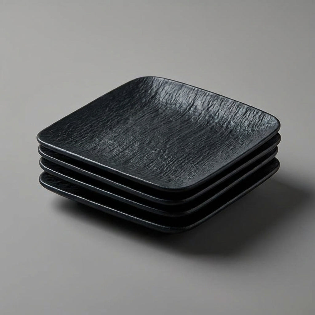 4pc Textured Plates