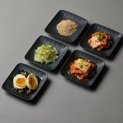 4pc Textured Plates