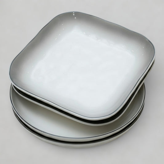 Serving Plate Set (2 Square+ 2 Round)