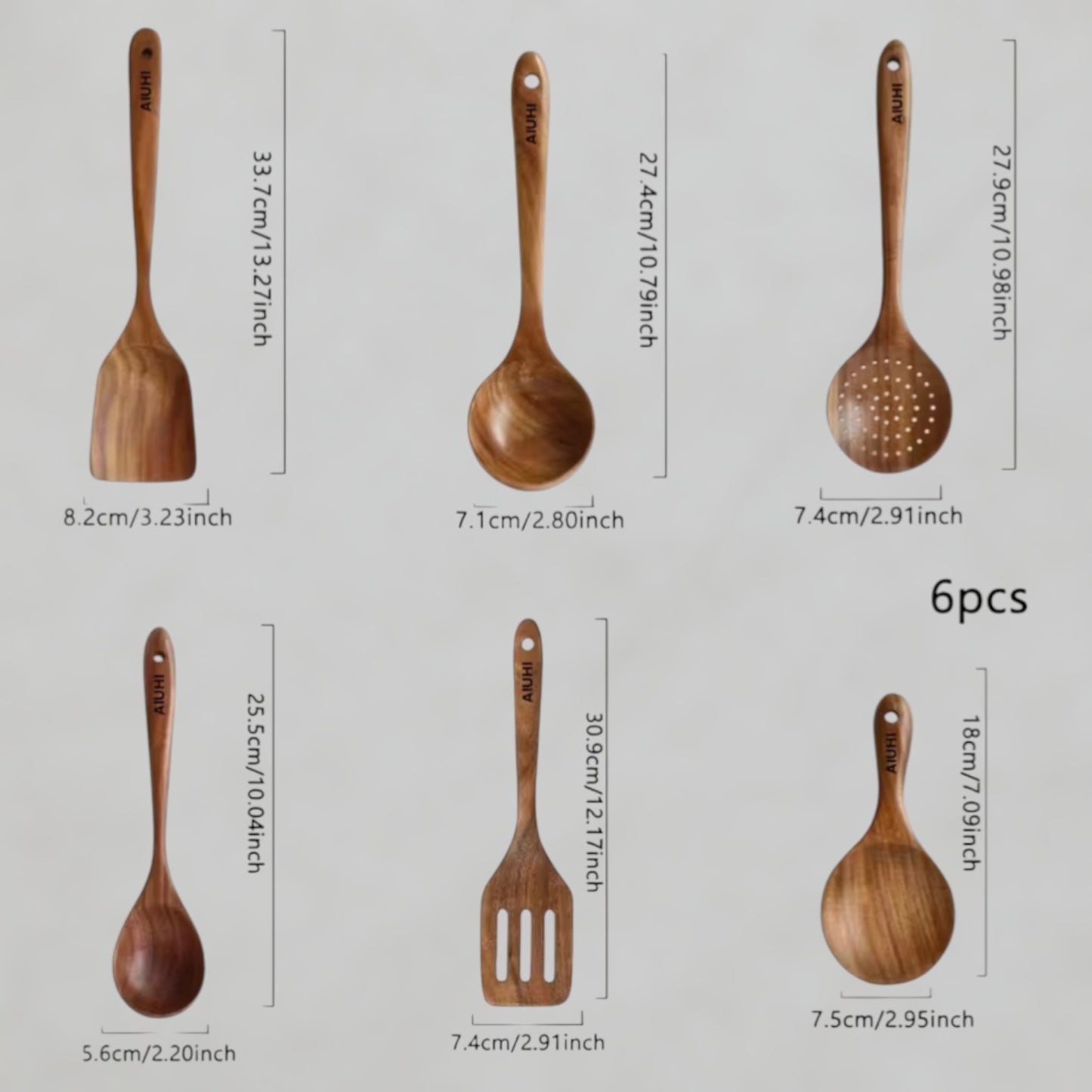 6pc Wooden Utensil Set