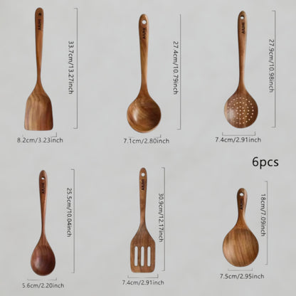 6pc Wooden Utensil Set
