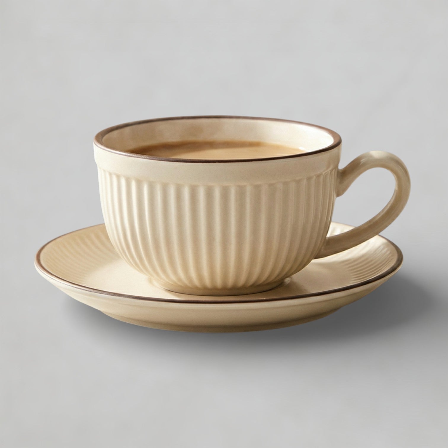 Ribbed Cup & Saucer Set – Chez Moi