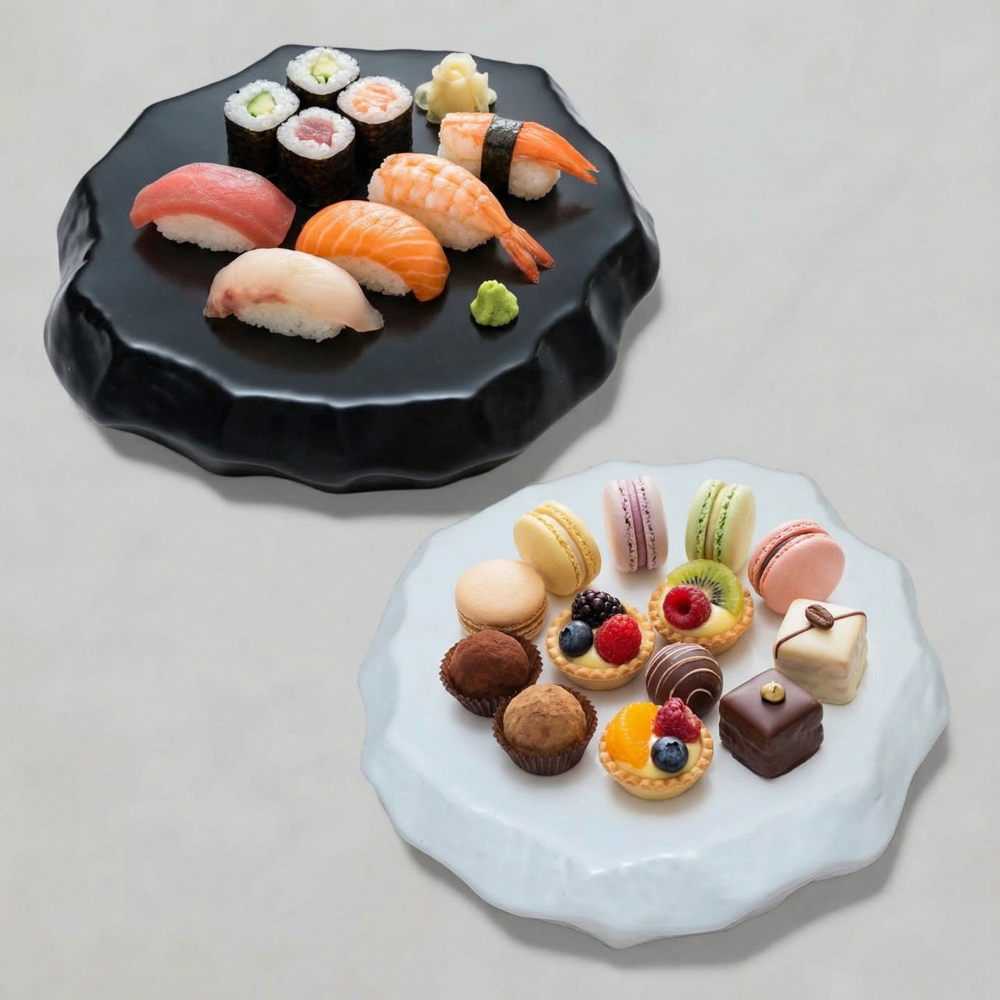 Stone-shaped Flat Plate (BLK/WHT)