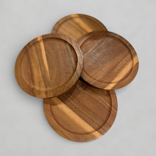 4pc Solid Wood Coasters